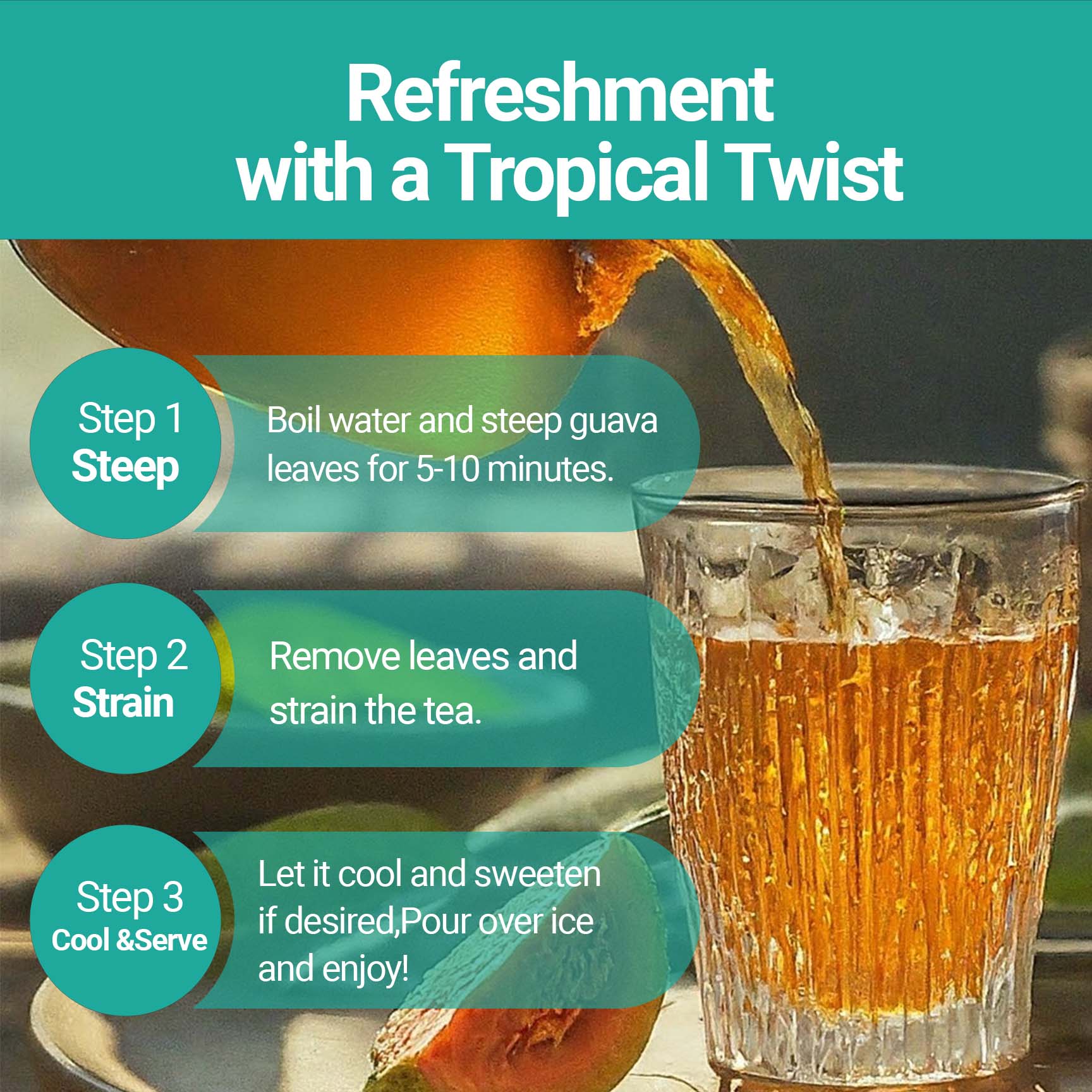 Akshit - Vente Thé en vrac - Feuilles de goyave séchées 2,6 oz | Tisane entièrement naturelle.6