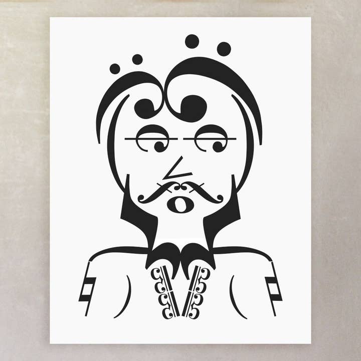 Impression de notes de musique hippie Guy pour la vente par Erin Heaton Art