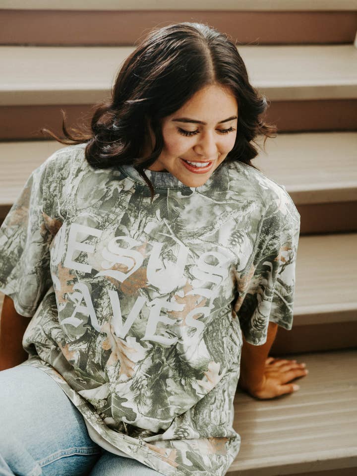 Sage Jesus Saves Unisex Camo for wholesale on Faire0