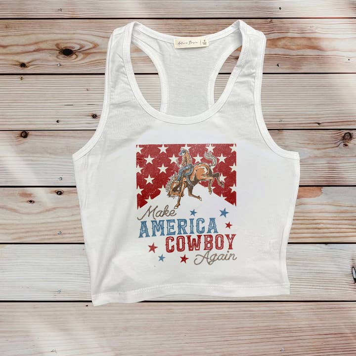 Canotta corta Western Make America Cowboy Again per la vendita all'ingrosso da parte di LA PRINT AND STITCH