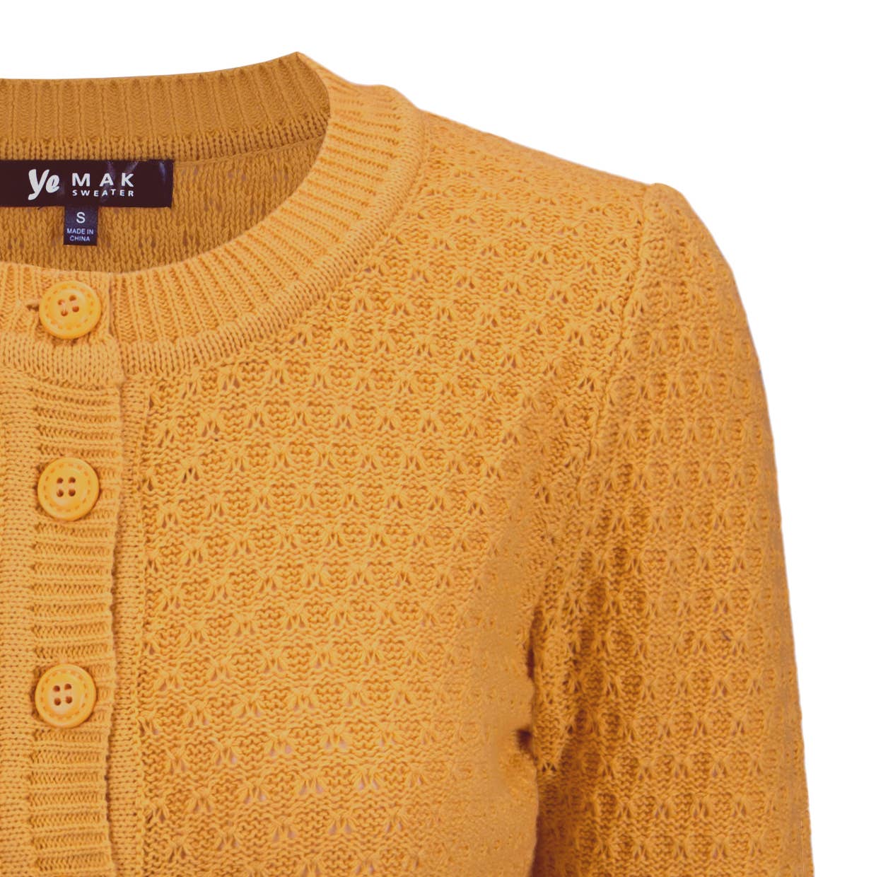 Mak - Vendita all'ingrosso Cardigan - Donna - Maglione cardigan plus size lavorato a maglia girocollo con maniche a 3/4 MK3514PL11