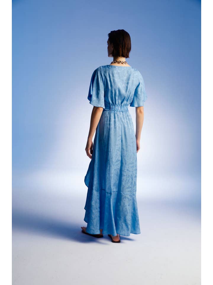 Blu Abito asimmetrico con volant in vendita all'ingrosso su Faire1