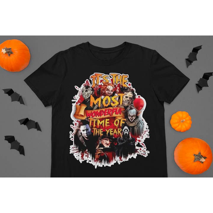 T-shirt unisex DTF Faces of the Villains per la vendita all'ingrosso da parte di Ink'd Worx by Design