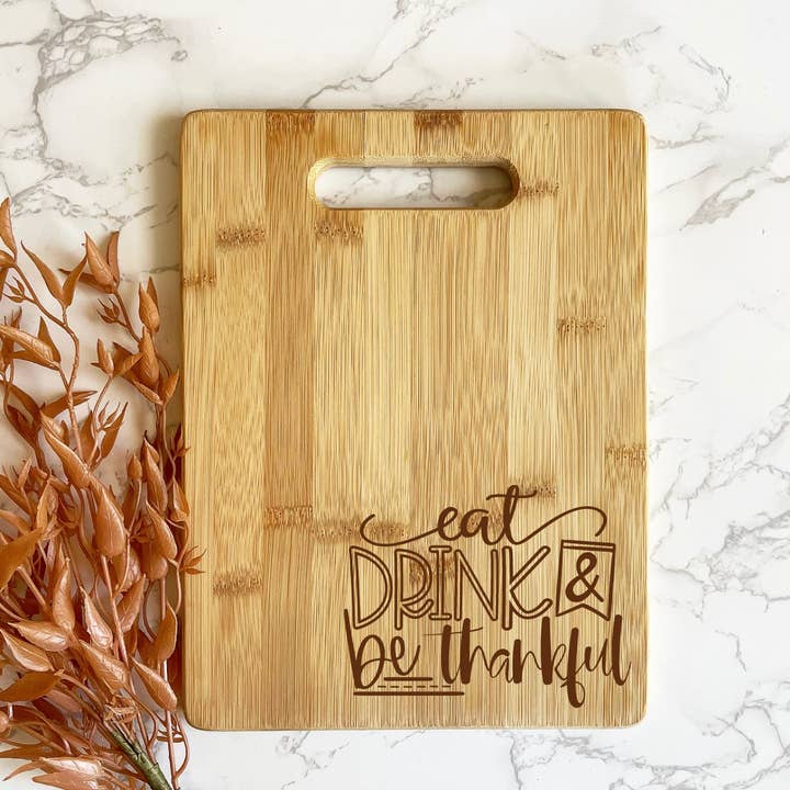 Cutting Board- Eat, Drink, & Be Thankful for wholesale by Ginger Squared