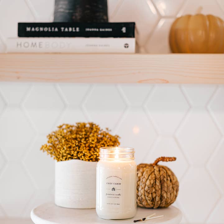 Antique Candle Co.® - Wholesale Jar/Filled Candle - Cozy Cabin - Soy Wax Mason Jar Candle2