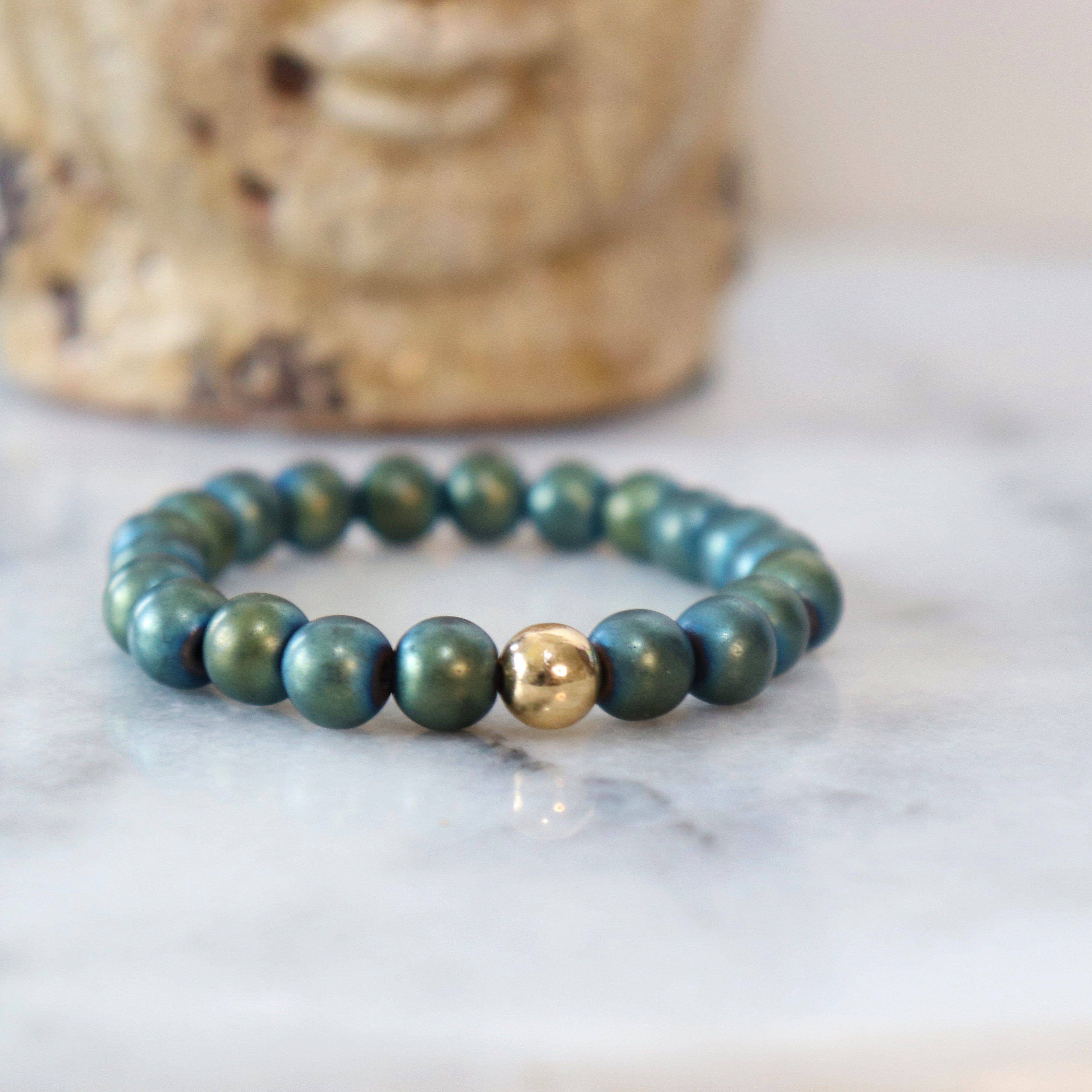 Alora Boutique Inc. - Wholesale Beaded Bracelet - Hematite/Aventurine Bracelets (Assortment) - Calm and Discipline0