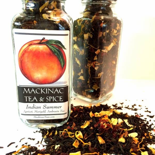 Mackinac Tea & Spice llc – Chá solto por atacado – Refrigerador de chá Indian Summer Damasco Pêssego Ambrosia3