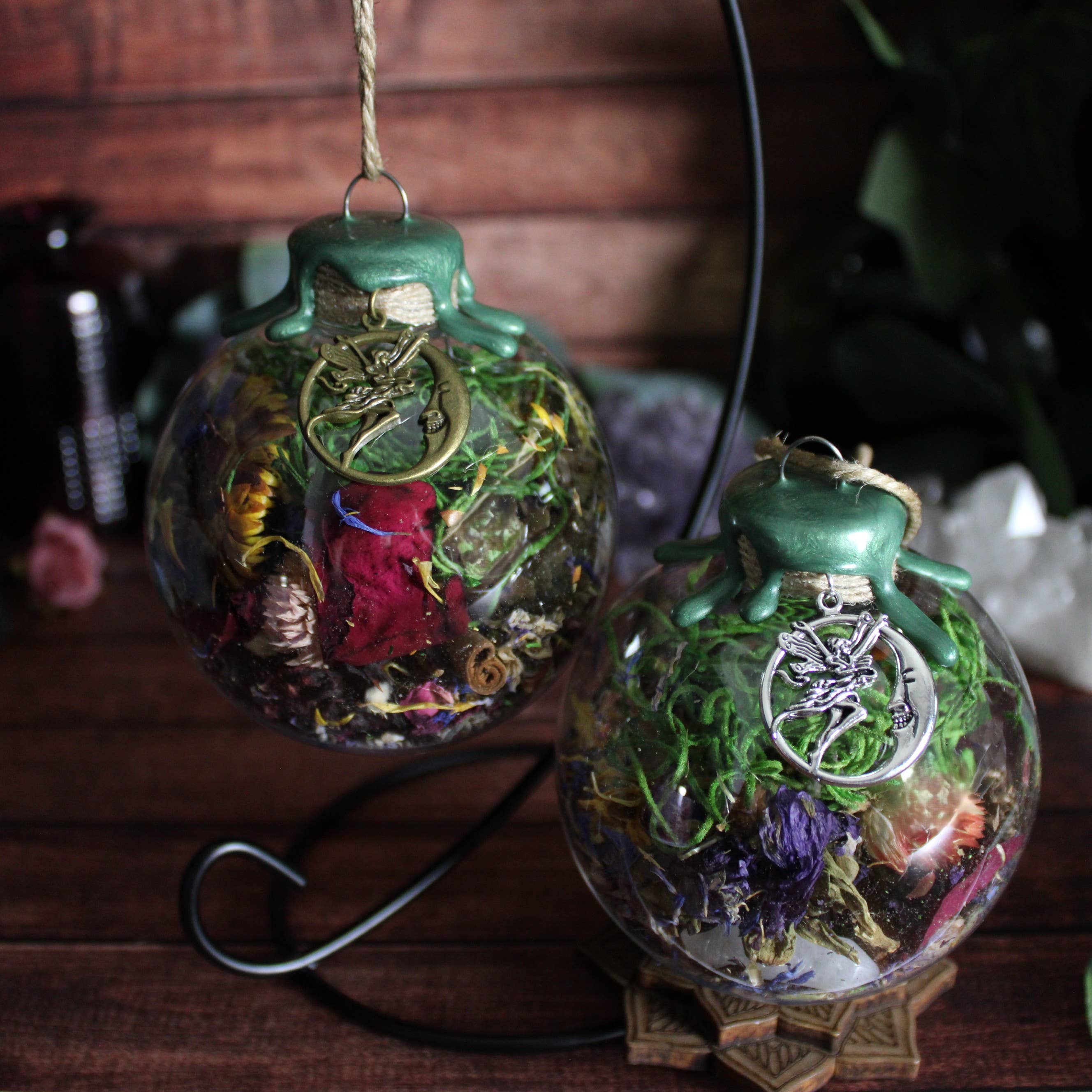 Moondust and Raven - Wholesale Amulet - Moon Fairy Witch Ball, Witchy Decor, Altar Decor, Fairycore2