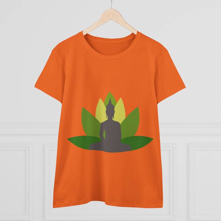 Restored By Nature Company - Wholesale Screen Printed T-Shirt - Women's - Women’s Graphic Tee – Buddha with Lotus Flower – Mid-weight Soft Cotton7