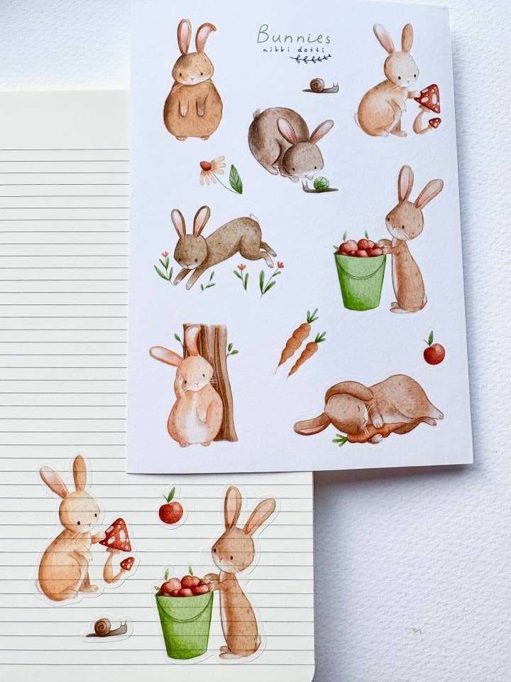 Stickervel - Bunnies voor wholesale door Nikki Dotti