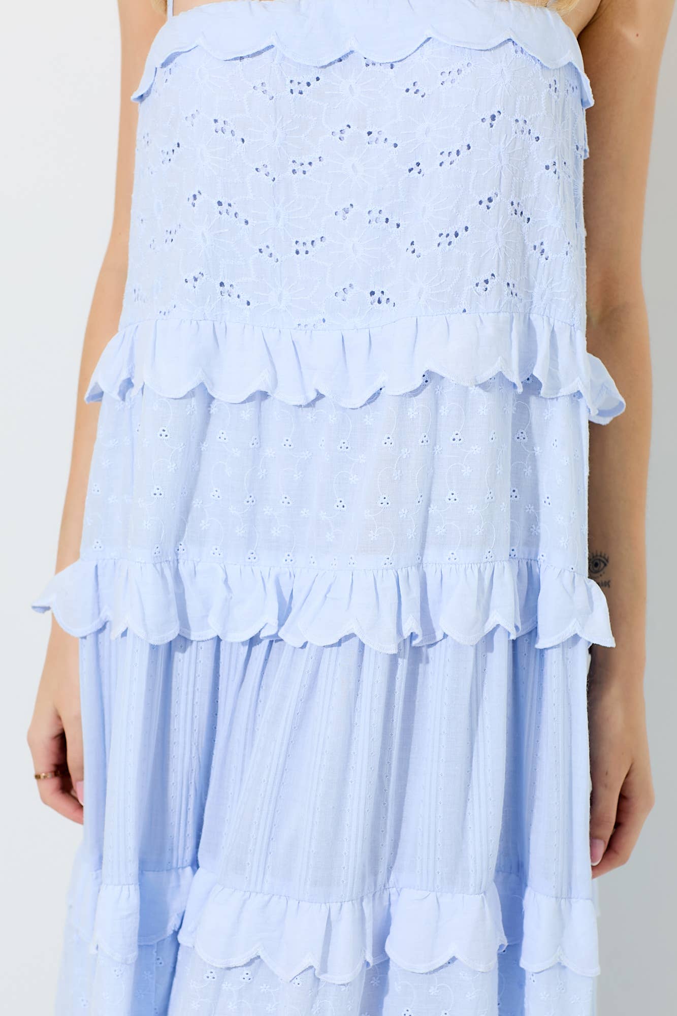 Baevely by Wellmade USA - Wholesale Dress - Women's - EYELET SPAGHETTI STRAP MAXI DRESS7