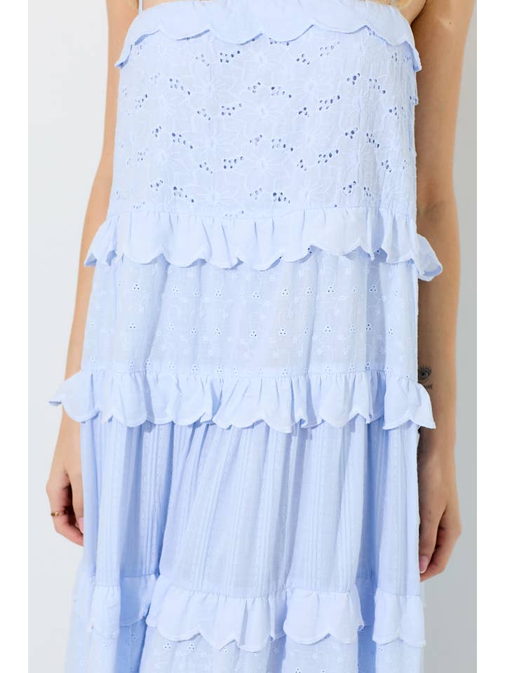 Baevely by Wellmade USA - Wholesale Dress - Women's - EYELET SPAGHETTI STRAP MAXI DRESS7