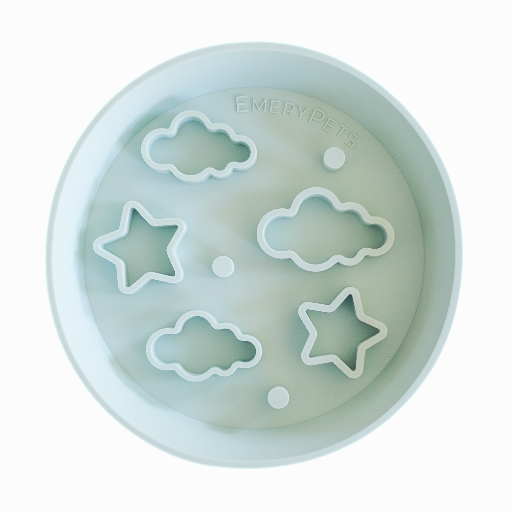 EmeryPets - Wholesale Pet Bowl - Cat/Dog - Star + Cloud Slow Feeder Bowls (Blue)5