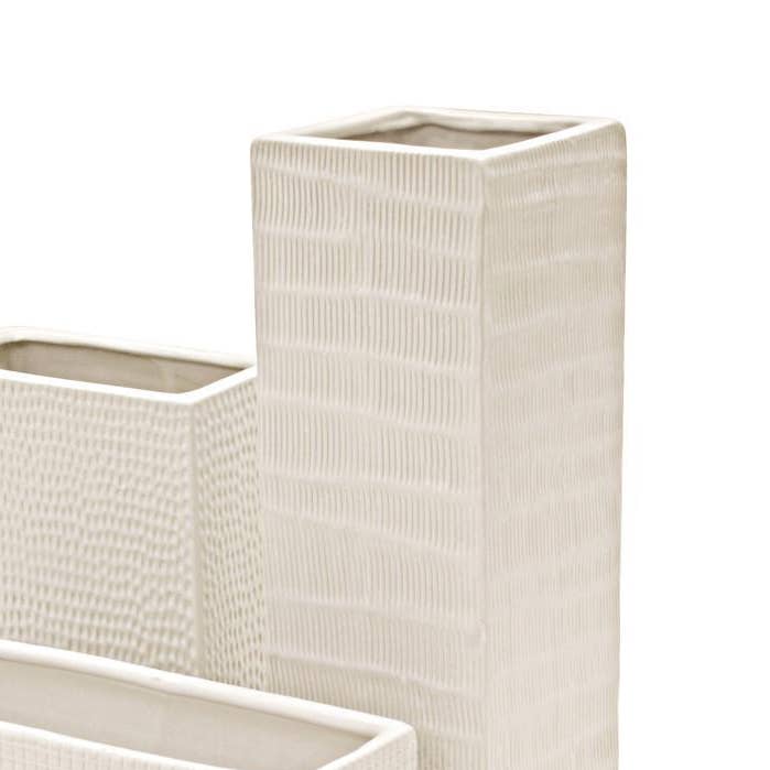 Galore Home – Großhandel Vasen – Keramikstrukturierte Vase, quadratisch3