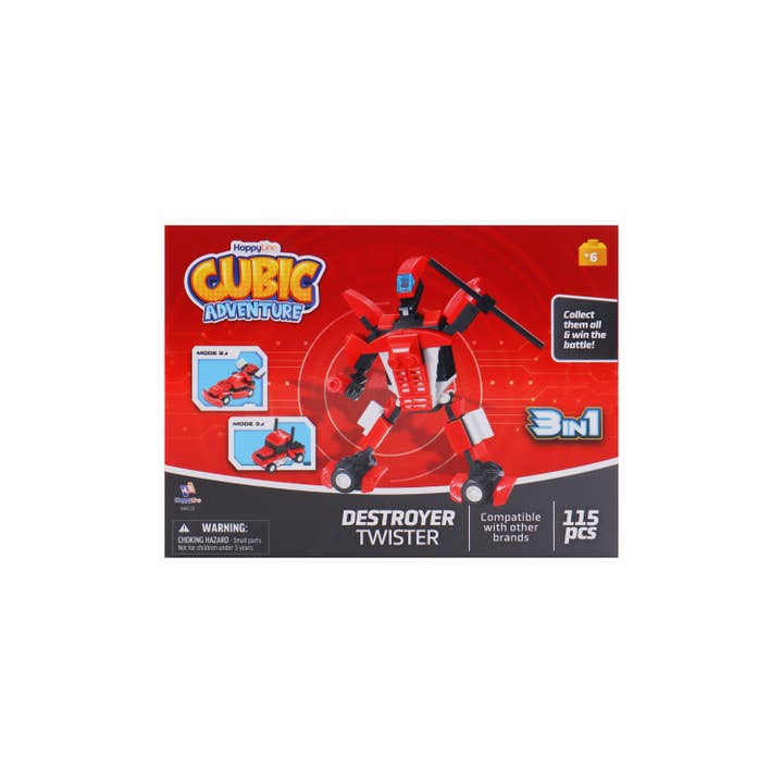 World Roller Toys - Wholesale Building Set - Kids - BLOCKS ROBOTS 3 IN 1, 106/115/115/105 PIECES (4 ASSORTED)1