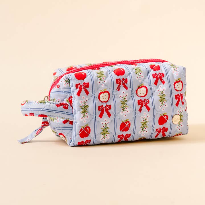 Essentials Quilted Cosmetic Pouch-Oh So Orchard for wholesale by The Darling Effect