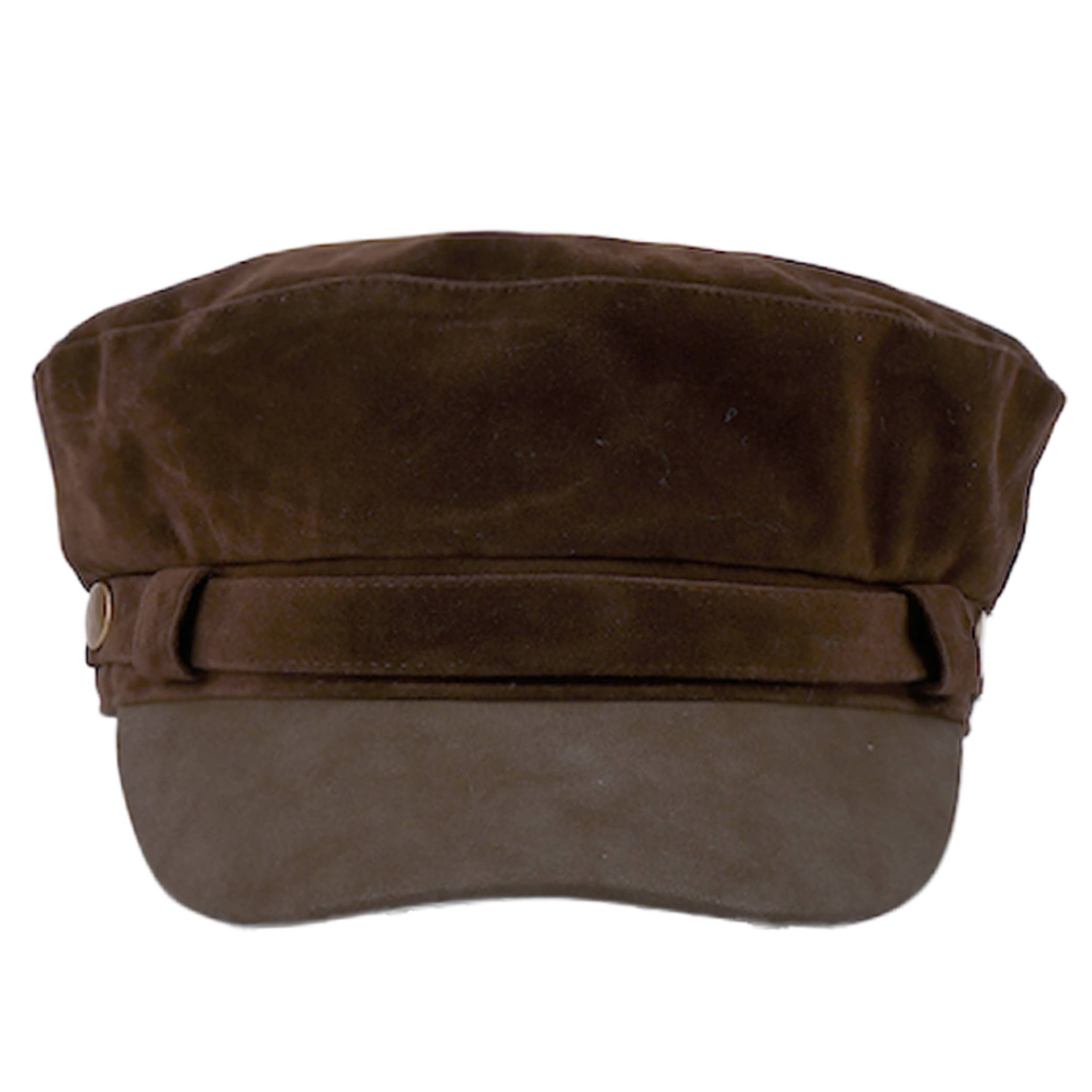 Hana - Wholesale Newsboy/Schoolboy Hat - Women's - C.C Button Deco Faux Suede Fisherman's Cap1