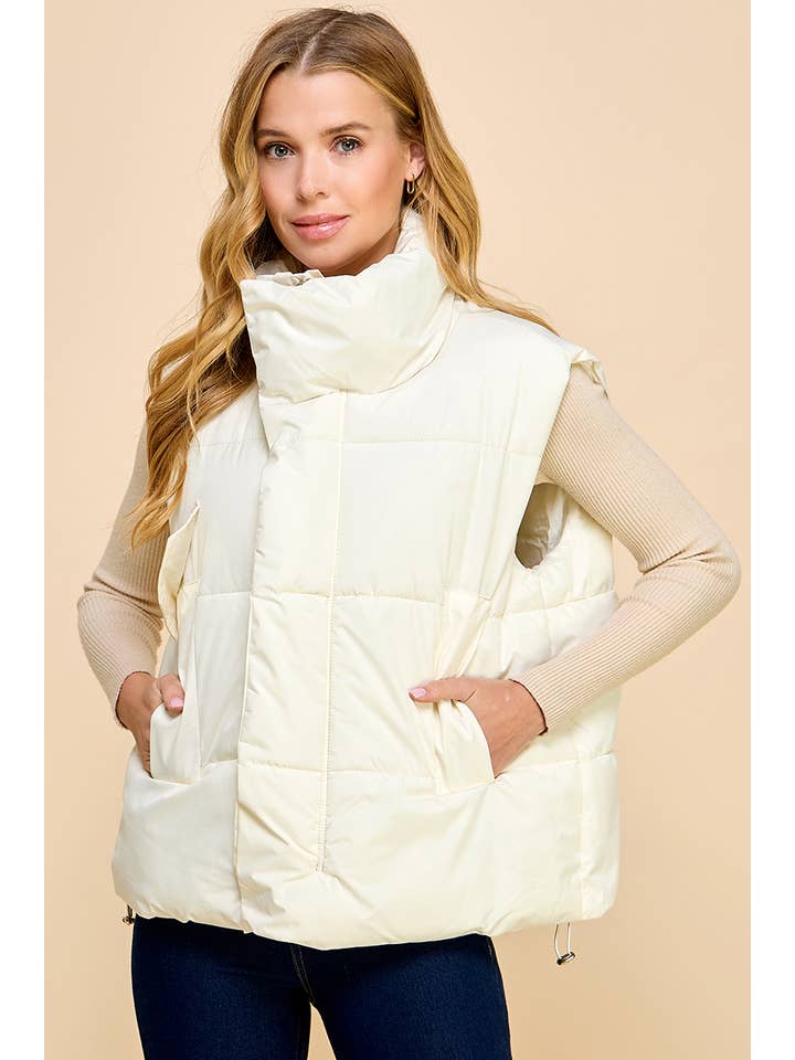 AIBLEE - Wholesale Outerwear Vest - Women's - Oversized Puffer Vest with Pockets
