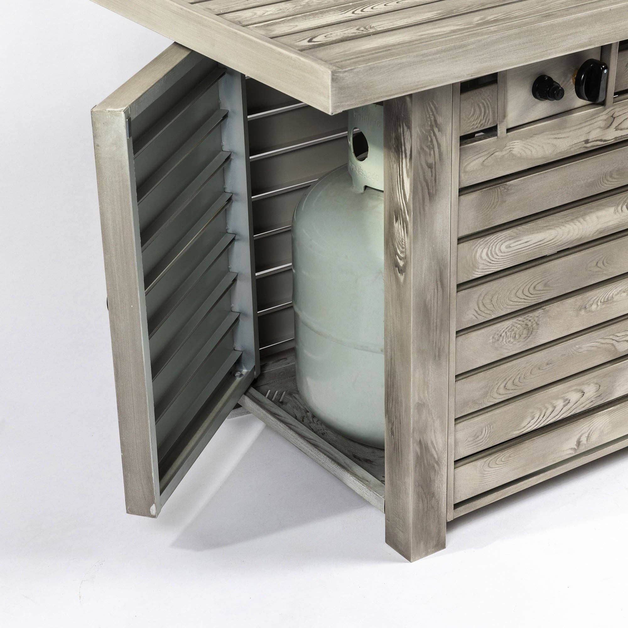 Orange County Decor - Wholesale Fire Pit - 54Inch Outdoor Fire Table Steel Fire Pit Table With Wood Grain Surface Light Beige Steel3