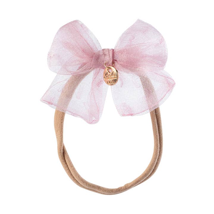 Fascia bimbo in organza Emma rosa per la vendita all'ingrosso da parte di Halo Luxe