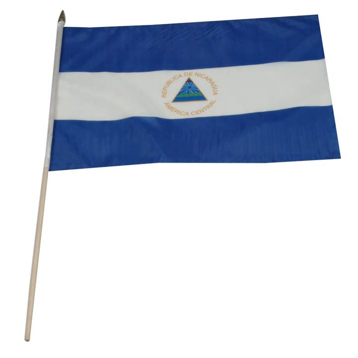 Stockfahne Nicaragua, 30,5 x 45,7 cm, montiert für den Großhandel von 1-800 Flags