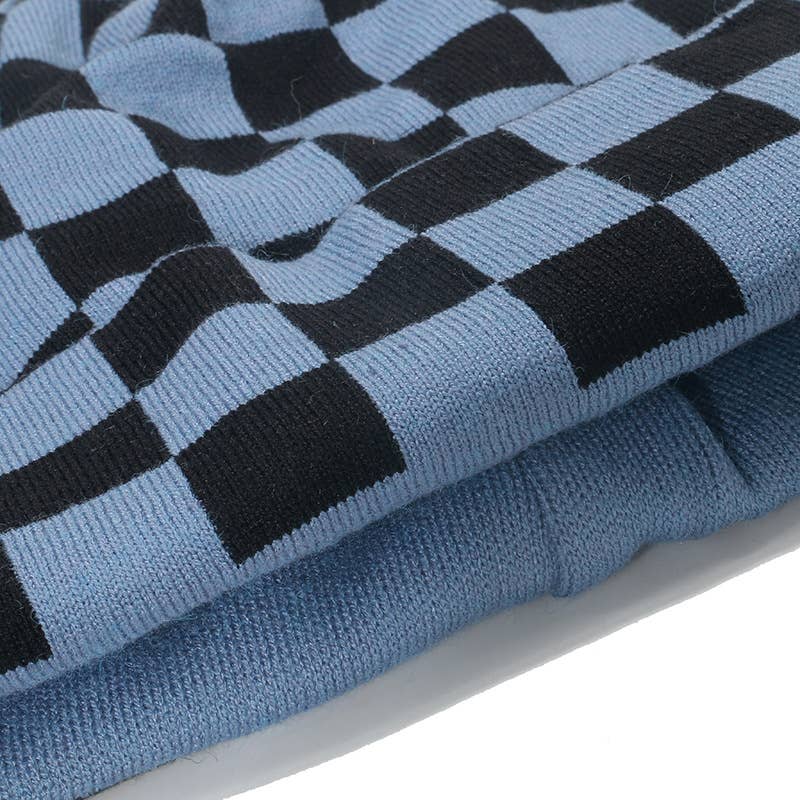 Comely Fashion - Wholesale Beanie - Women's - Checked Plaid Pattern Knitting Beanie Hat6