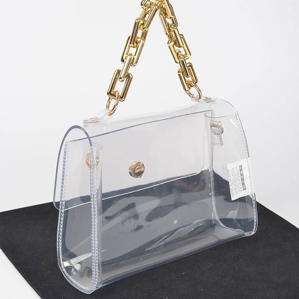 3AM BY H&D ACCESSORIES - Vendita all'ingrosso Borsa a tracolla - Donna - Borsa a catena grande trasparente1