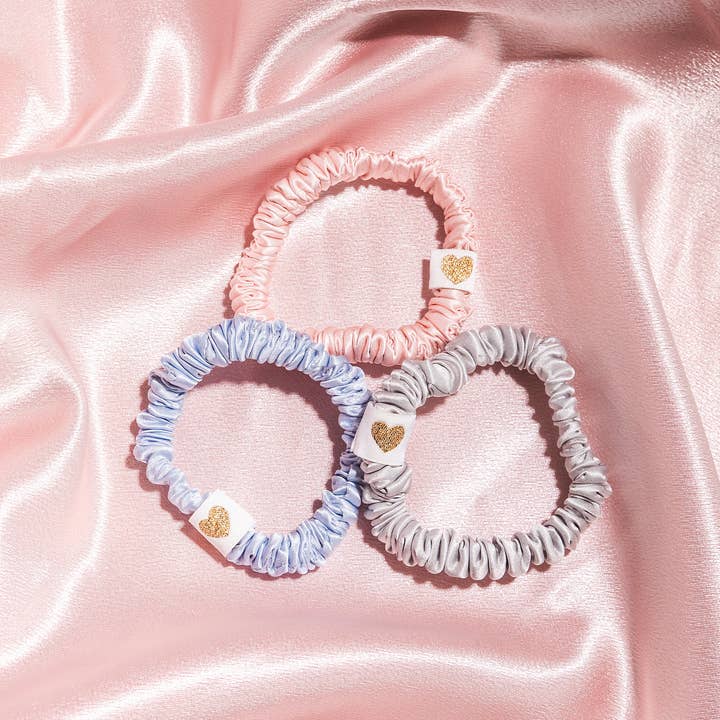 Skinny Silk Scrunchies - Set of 3 for wholesale by Summer Silks NYC