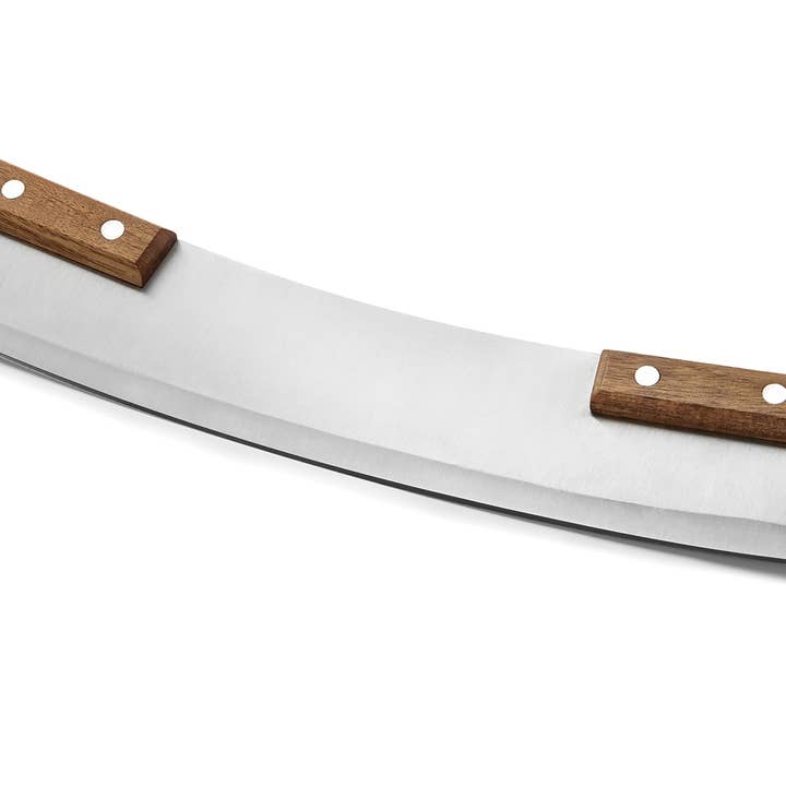 Fox Run Brands – Engroshandel Pizzahjul – Outset Acacia pizzaskærer, rustfrit stål, 13" klinge
