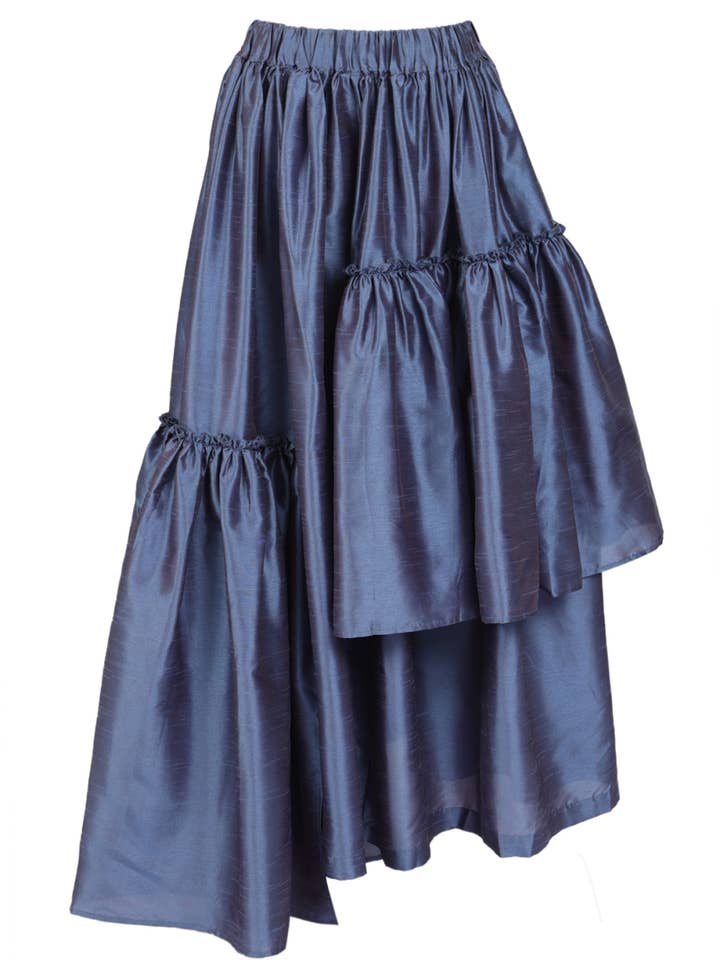 Asymmetrisk flerlagrad volangkjol med hög midja QC5099 för wholesale av Beulah Style