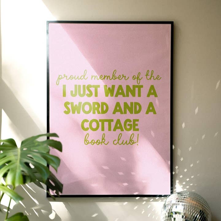 SVÄRD & EN STUGA | Bokaffischer, Citattryck, Bokälskare Bok för wholesale av Moo and May Studio