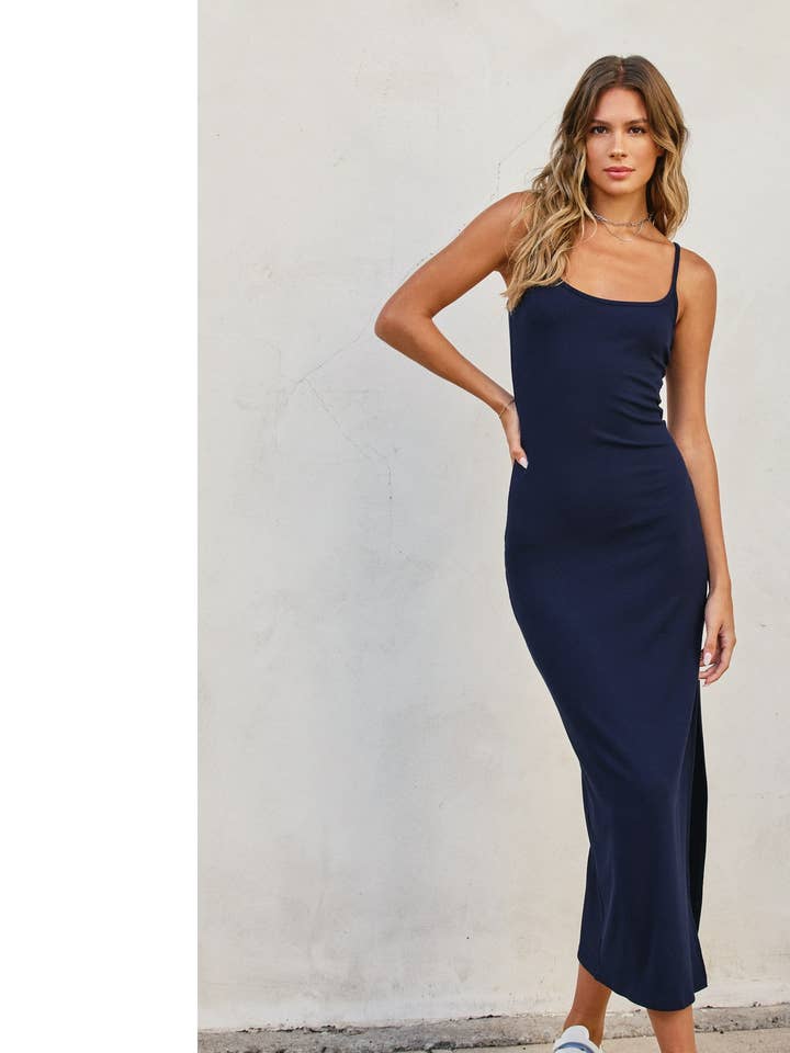 Dress Forum - Vente Robe – femme - Robe longue moulante en tricot côtelé (1)4