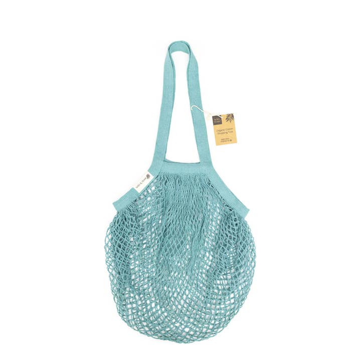 Wild and Stone - Wholesale Grocery/Shopping Bag - Organic Cotton Tote Bag - Blue Crochet
