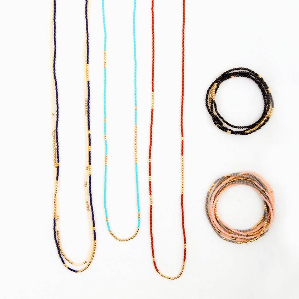 Altiplano - Wholesale Beaded Bracelet - Gold Bead Stretch Necklace Wrap Bracelet4