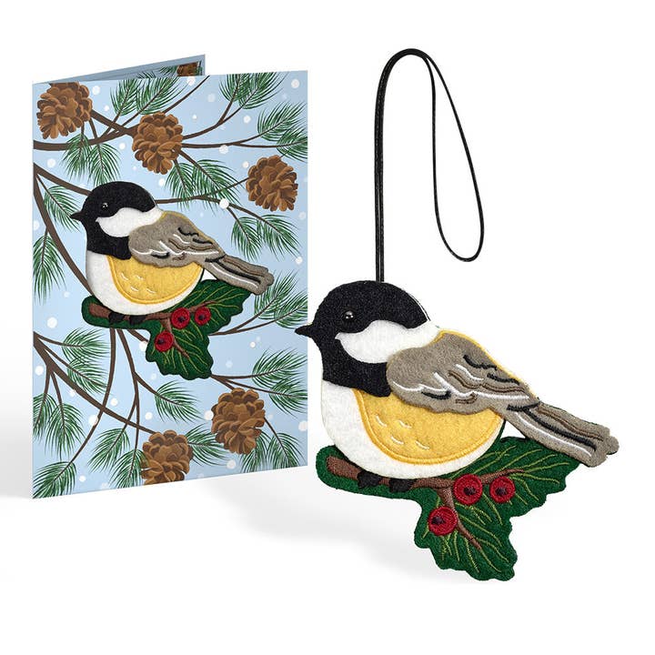 Lovepop Cards - Wholesale Everyday Greeting Card - Winter Chickadee HeartFelt Charm Card™ 5x7"2
