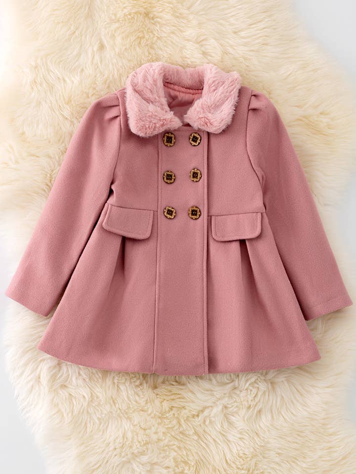 Kids Charm Online - Wholesale Coat - Kids - ♦️❄️ Pleated blush jacket with fur collar. ❄️ TPG40410 JEANN0