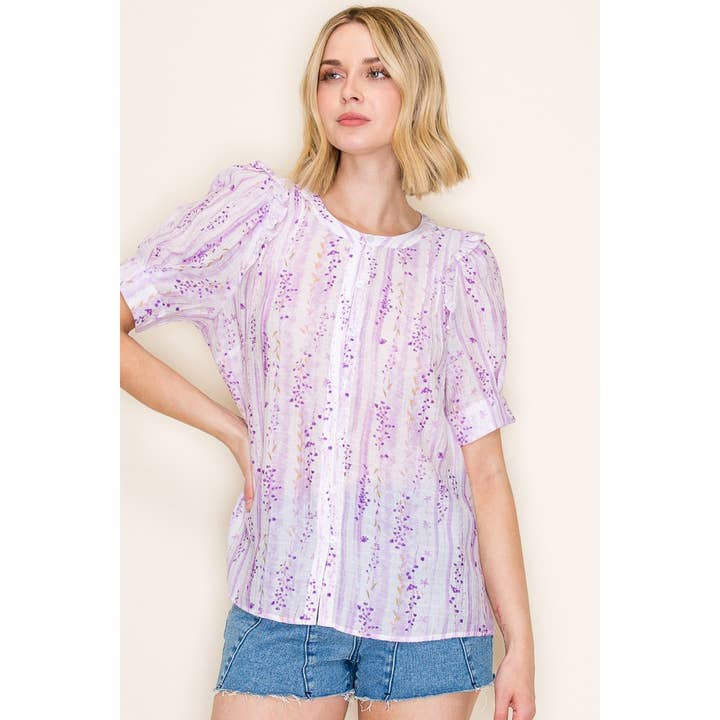 FLORAL PRINTED BUTTON DOWN TOP for wholesale by STACCATO