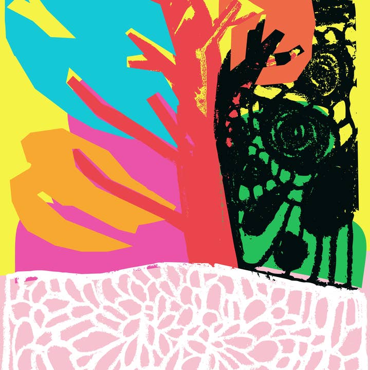 Stampa Giclée 'Albero Rosso' per la vendita all'ingrosso da parte di RUDE