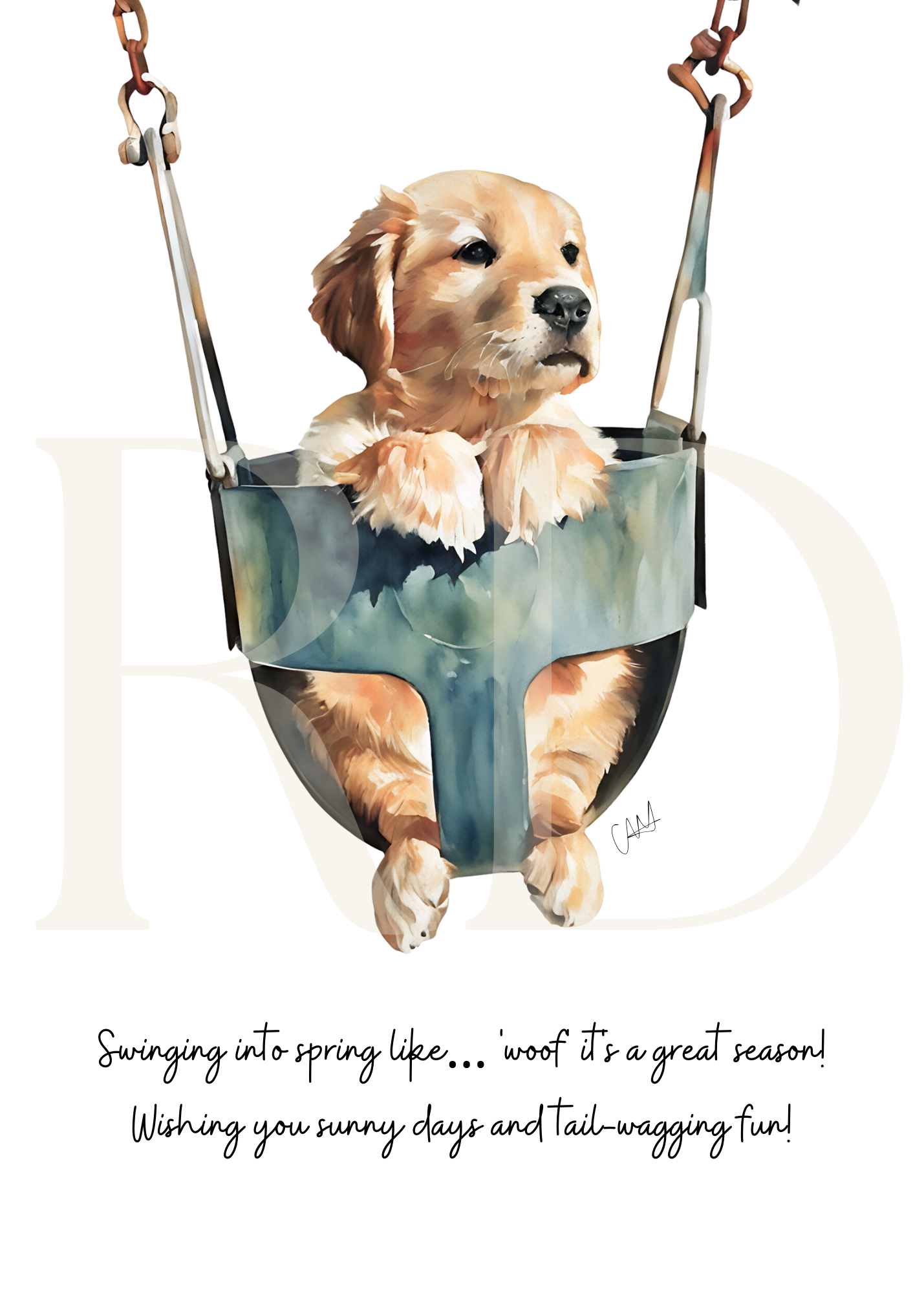 Ramsaydigitals - Wholesale Everyday Greeting Card - Swing dog card1