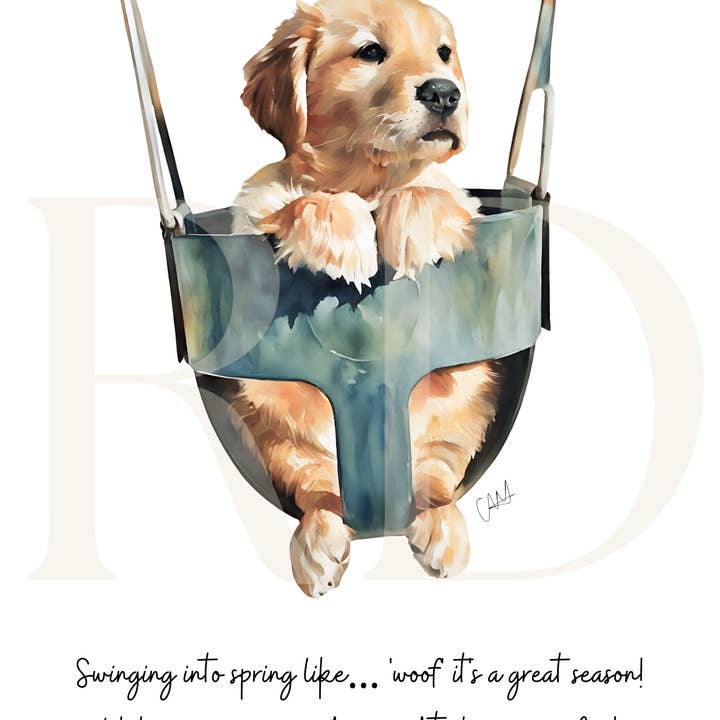 Ramsaydigitals - Wholesale Everyday Greeting Card - Swing dog card1