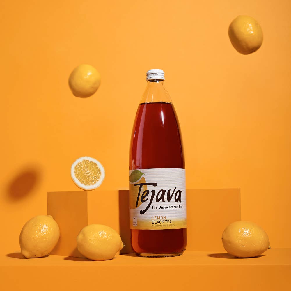 Crystal Geyser Water Company - Wholesale Iced Tea - Tejava 1 Liter Lemon Flavored Black Tea Glass Bottle 12 pack4