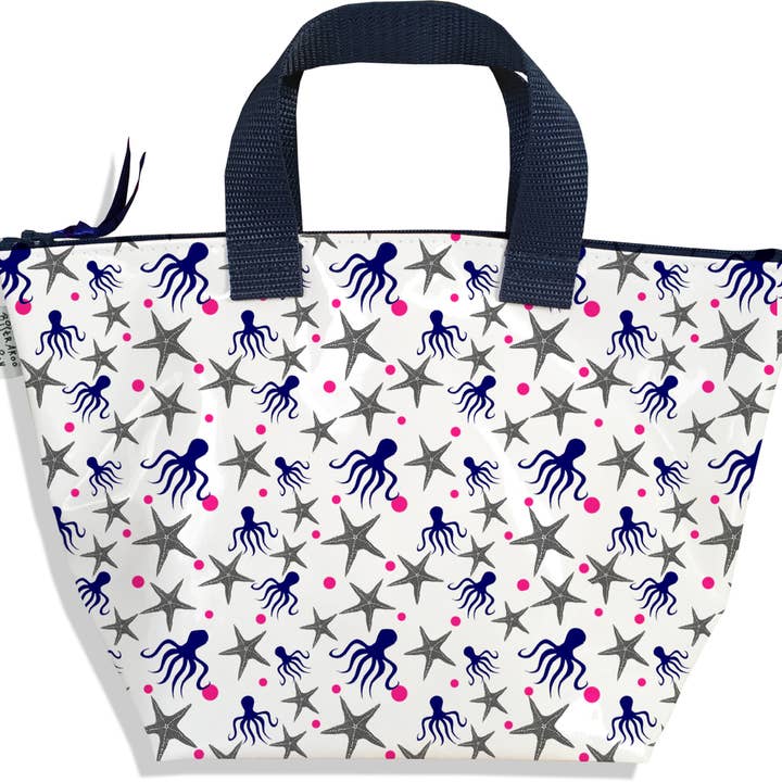 Grå blå rosa ocean blixtlås flickors handväska för wholesale av BISTRAKOO