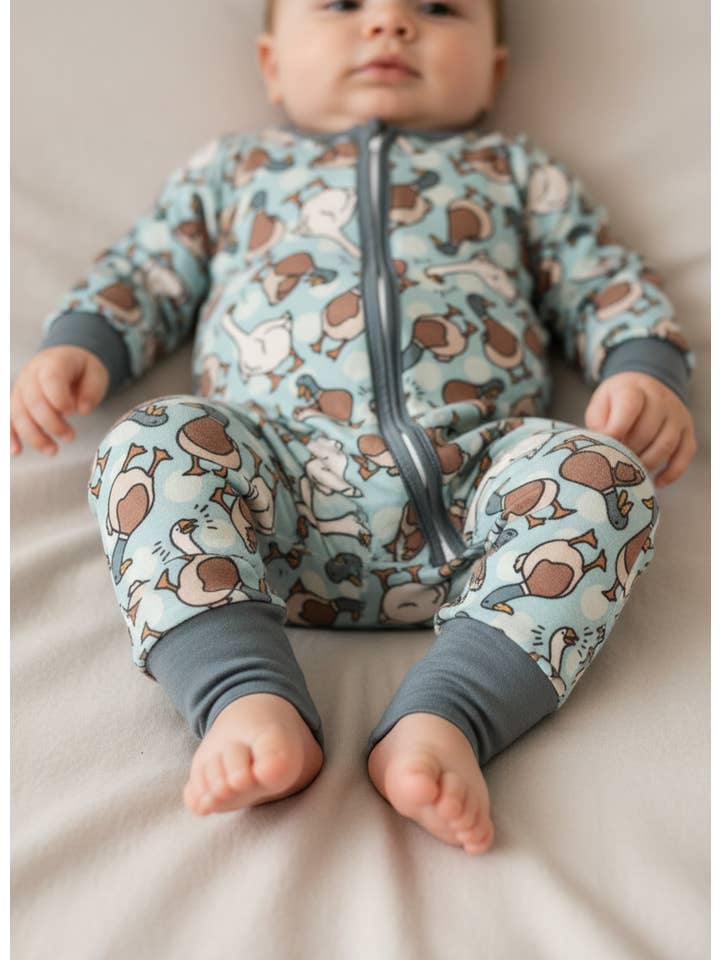 Mommy & Wren - Wholesale Sleepsuit - Baby - Boy Duck Duck Goose Zippie1
