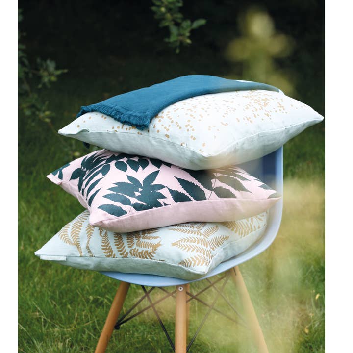 almohada lino flores menta para venta al por mayor de Frohstoff Meike Marie Buchholz