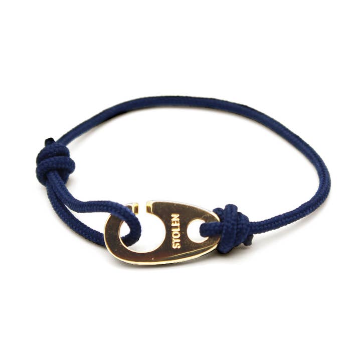 Mission Blue Bracelet with Gold Brummel Hook for wholesale by Stolen Riches