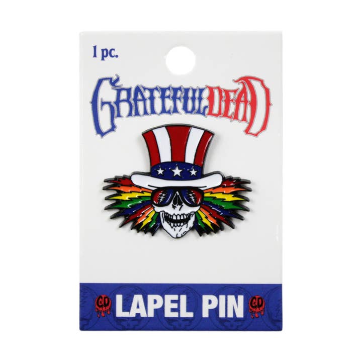 Square Deal Recordings & Supplies - Wholesale Lapel Pin/Button - Enamel Pin - Grateful Dead - Uncle Sam Skull w/ Rainbow Hair