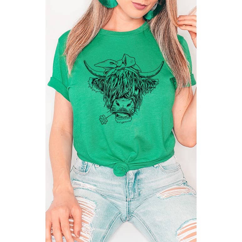 Select Apparel - Venta al por mayor Camiseta serigrafiada - Mujer - Camiseta con estampado campestre de Highland Cow Farm2