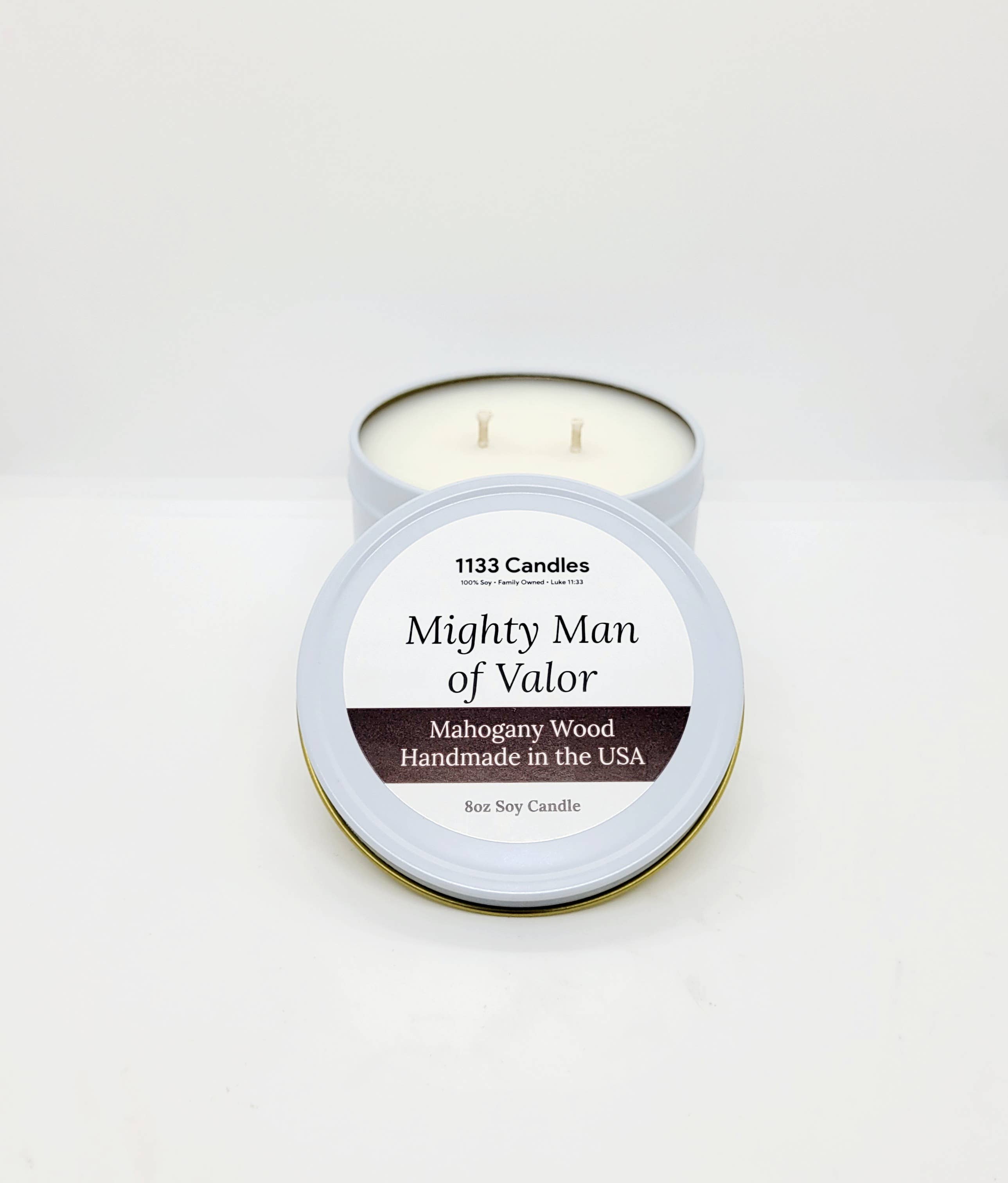 1133 Candles - Wholesale Jar/Filled Candle - 8oz Mahogany Wood Soy Candle | Father's Day Gift for Men2