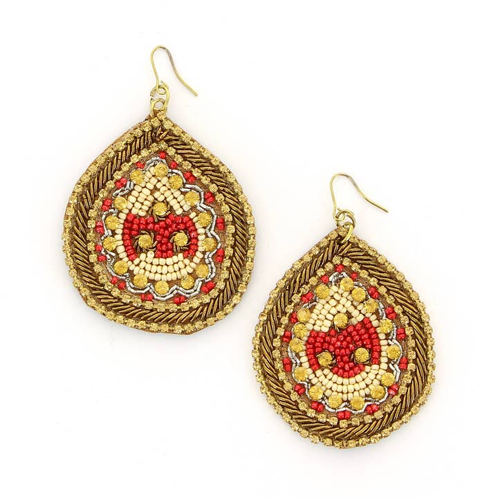 DIWALI PARIS - Wholesale Hangende/ronde oorbellen - Gandhali oorbellen met druppelvorm en kleurrijke kralen2