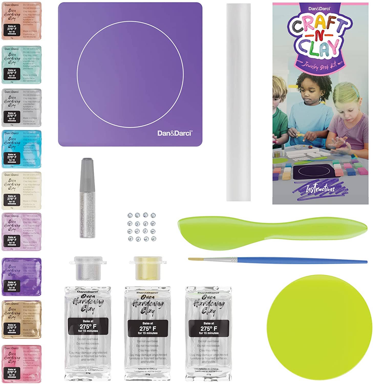 Dan&Darci – wholesale DIY Jewellery – Child – Craft 'n Clay - Jewelry Dish Making Kit for Kids8